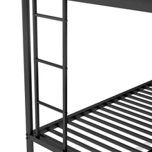 Load image into Gallery viewer, Twin over Full Bed with Sturdy Steel Frame, Bunk Bed with Twin Size Trundle, Two-Side Ladders, Black(OLD SKU:MF194424AAB)
