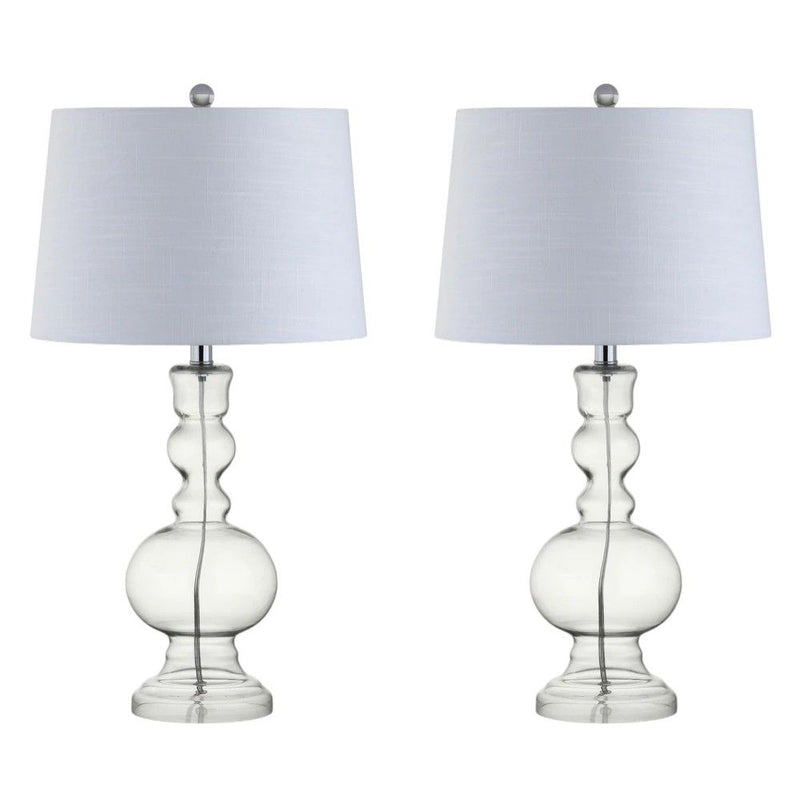 29" Novelty Table Lamps With Drum Shades (Set of 2) - Silver