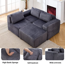 Load image into Gallery viewer, L - Shape Modern Minimalist Modular Sectional Sofa, Upholstered Cloud Couch With Deep Seats
