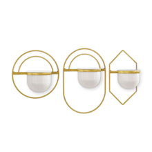 Load image into Gallery viewer, Wall Planters (Set of 3) - Gold / White
