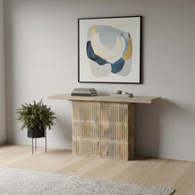 Load image into Gallery viewer, Solid Wood Distressed Pedestal Console Table - Light Brown
