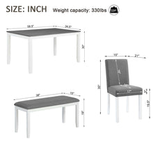 Load image into Gallery viewer, 6 Piece Dining Table Set With Bench And Chairs

