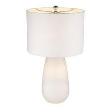 Load image into Gallery viewer, Glass Table Lamp With White Drum Shade - White
