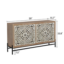 Load image into Gallery viewer, Carved 4 Door Cabinet, Storage Sideboard For Living Room - Multi

