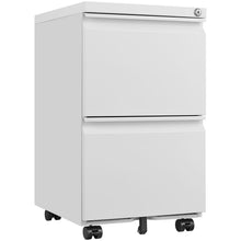 Load image into Gallery viewer, 2 Drawer File Cabinet With Lock, Metal Under Desk Rolling Filing Cabinet Fits Letter / Legal / A4 Size For Home Office, Mobile Filing Cabinet
