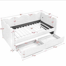 Load image into Gallery viewer, Gingham Daybed With USB Charging Port, Wave-Shaped Design
