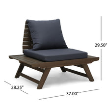 Load image into Gallery viewer, Aticus - 4 Person Outdoor Seating Group With Cushions, Slatted Club Chair - Dark Gray
