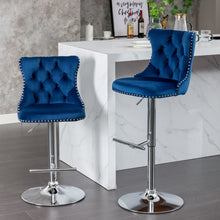 Load image into Gallery viewer, Swivel Barstools Adjusatble Seat Height From 25-33", Modern Upholstered Base Bar Stools With Backs Comfortable Tufted For Home Pub And Kitchen Island (Set of 2)
