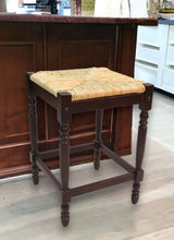 Load image into Gallery viewer, Backless Counter Height Bar Chair With Footrest 24" - Natural And Espresso
