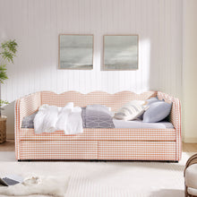 Load image into Gallery viewer, Gingham Daybed With USB Charging Port, Wave-Shaped Design
