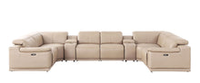 Load image into Gallery viewer, Modular Leather U-Shaped 8 Piece Corner Sectional With Console - Beige
