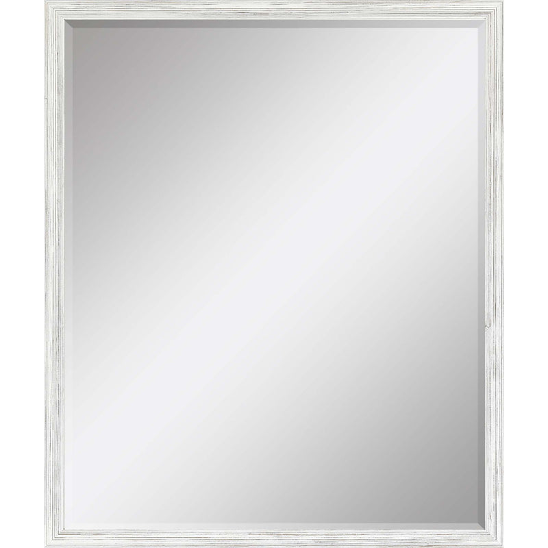 31" Wood Accent Mirror - White
