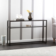 Load image into Gallery viewer, 50" Glass Frame Console Table With Shelves - Black
