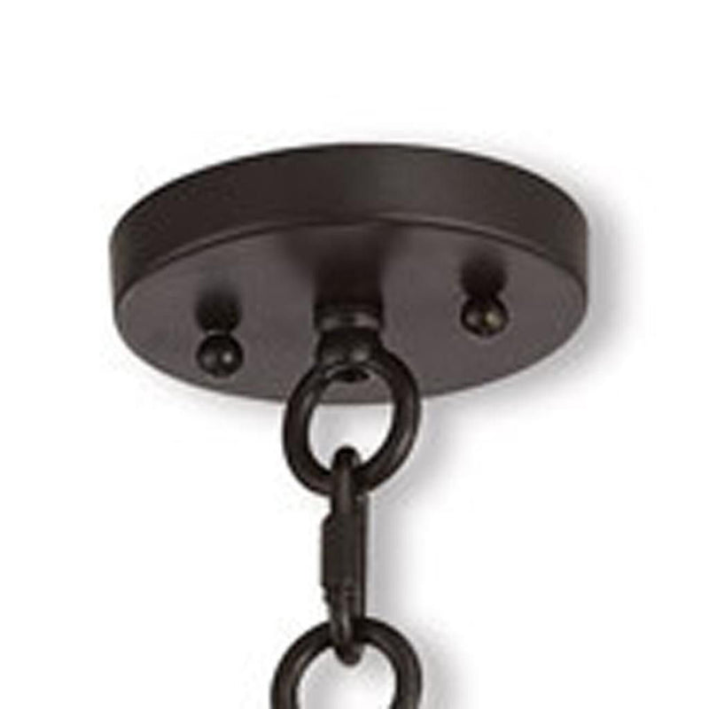 28" Five Light Metal Dimmable Chandelier With Shades - Bronze