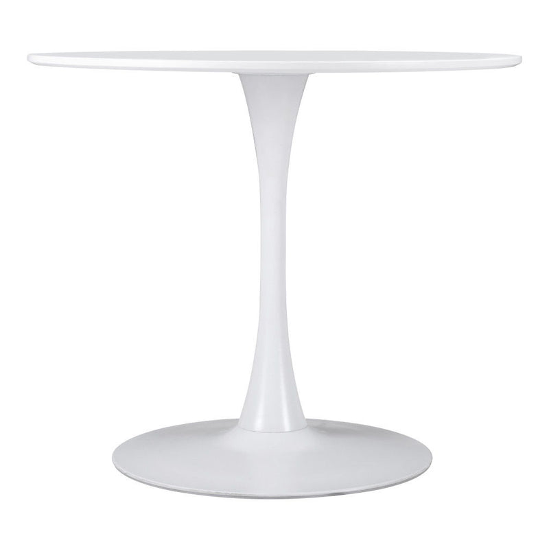 35" Steel Pedestal Base Dining Table - White