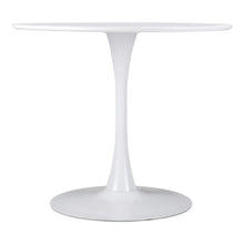 Load image into Gallery viewer, 35" Steel Pedestal Base Dining Table - White
