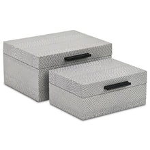 Load image into Gallery viewer, Hand Painted Decorative Box (Set of 2) - Gray
