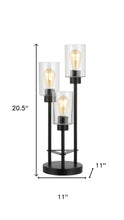 Load image into Gallery viewer, Three Light Novelty Table Lamp With Cylinder Shade - Black

