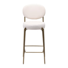 Load image into Gallery viewer, Velvet Metal Low Back Bar Height Bar Chairs (Set of 2) - White / Gold
