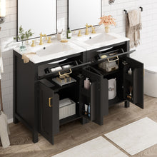Load image into Gallery viewer, Modern Bathroom Vanity With Ceramic Sink, Soft-Close Doors, Flip Drawer, U-Shaped Shelves, Elegant Storage Solution
