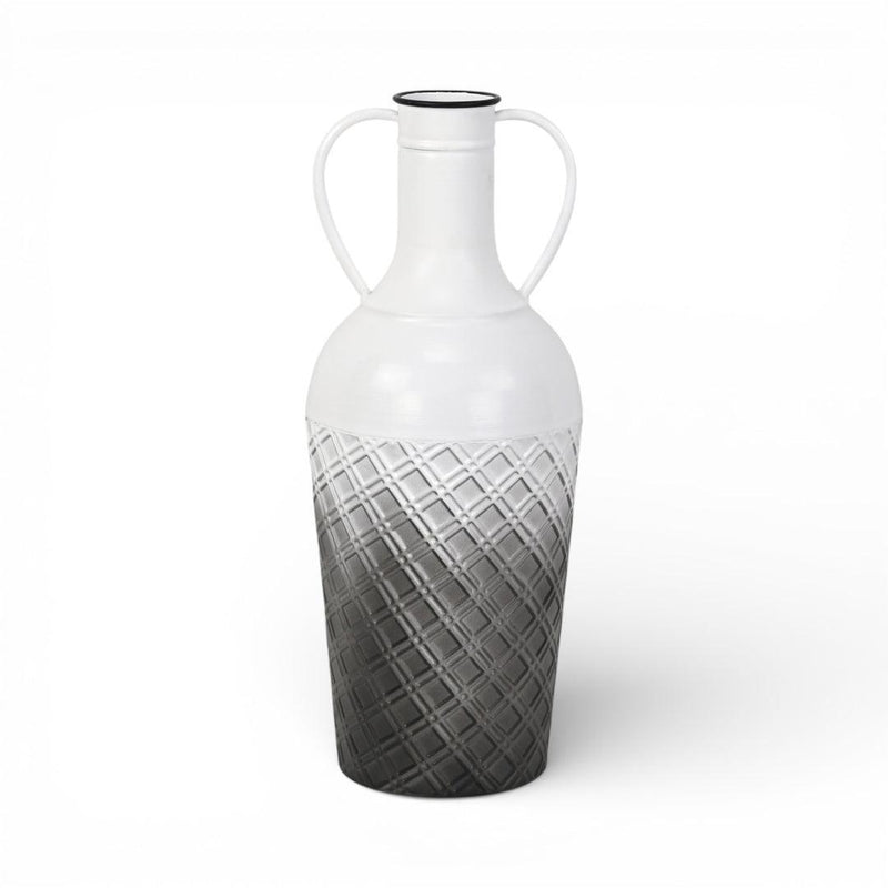 Ombre Cylinder Floor Vase (743365) - White / Gray