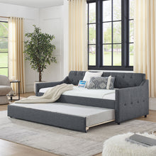 Load image into Gallery viewer, Size Upholstered Daybed With Trundle And USB Charging Armrest
