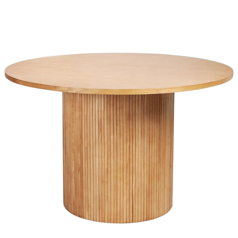 47" Wood Pedestal Base Round Top Dining Room Table - Natural