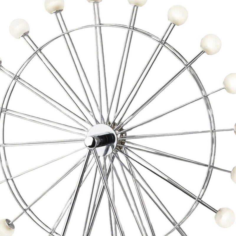 Metal Multi Light Bedside LED Table Lamp With Off-White Globe Shade - Off-White