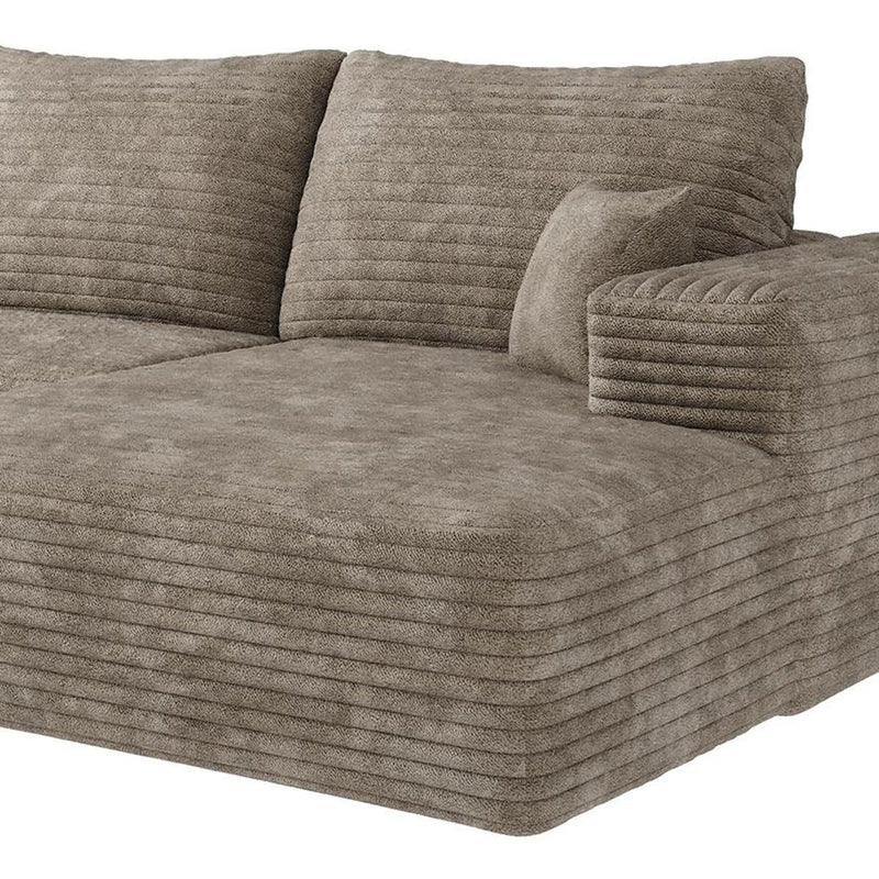 Corduroy Modular L Shaped Sofa And Chaise Sectional (762676) - Camel
