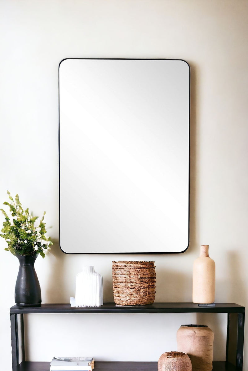 42" Metal Framed Accent Mirror - Black