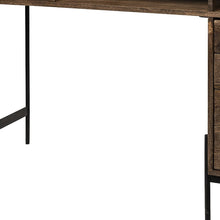 Load image into Gallery viewer, 56" Medium Brown Wooden Writing Desk With 3 Drawers And 3 Open Shelves
