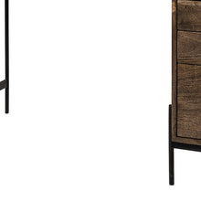 Load image into Gallery viewer, 56" Medium Brown Wooden Writing Desk With 3 Drawers And 3 Open Shelves
