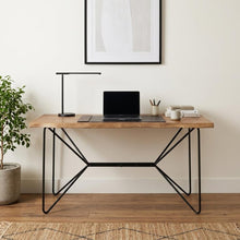 Load image into Gallery viewer, 60" Brown and Black Writing Desk

