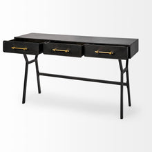 Load image into Gallery viewer, 51" Black Writing Desk With Three Drawers
