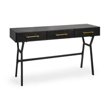 Load image into Gallery viewer, 51" Black Writing Desk With Three Drawers
