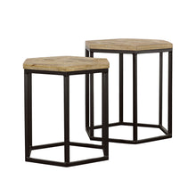 Load image into Gallery viewer, 2 Piece Nesting Table With Hexagon Base - Brown
