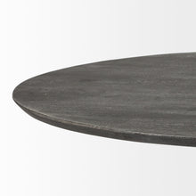Load image into Gallery viewer, 54" Brown Solid Wood and Iron Pedestal Base Round Top Dining Table

