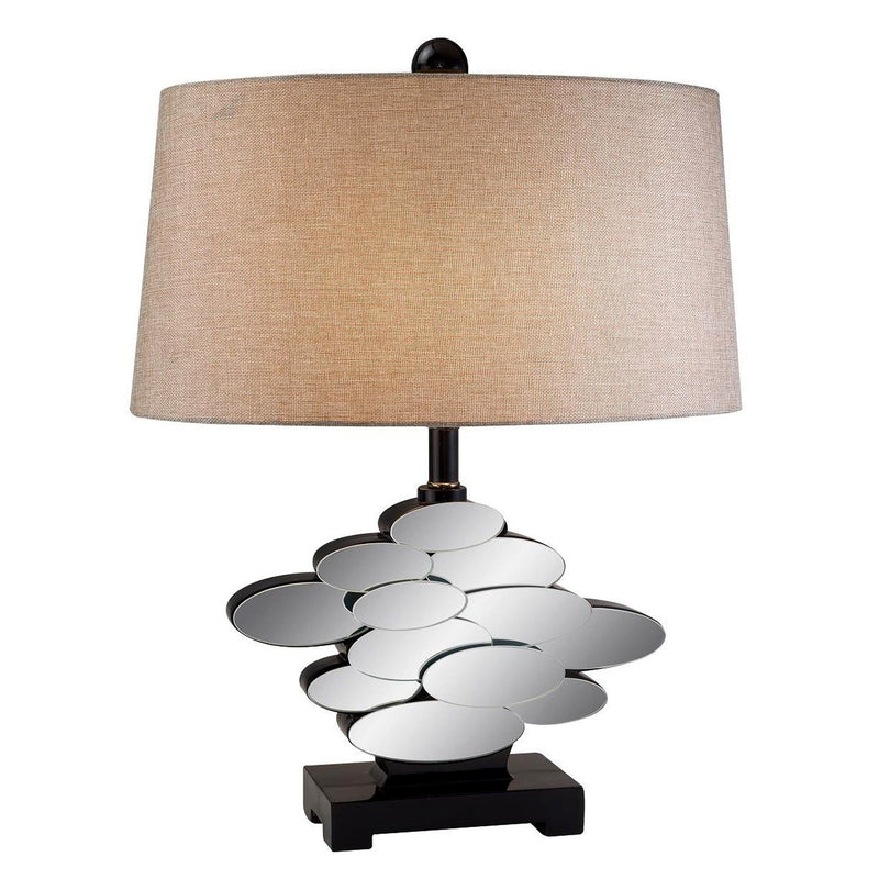 Beautiful Table Lamp With Glass Accents - Bronze / Beige