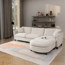 Load image into Gallery viewer, 107.87&#39;Sectional Sofa Couch With 1 Ottoman,Seat Cushion and Back Cushion Removable
