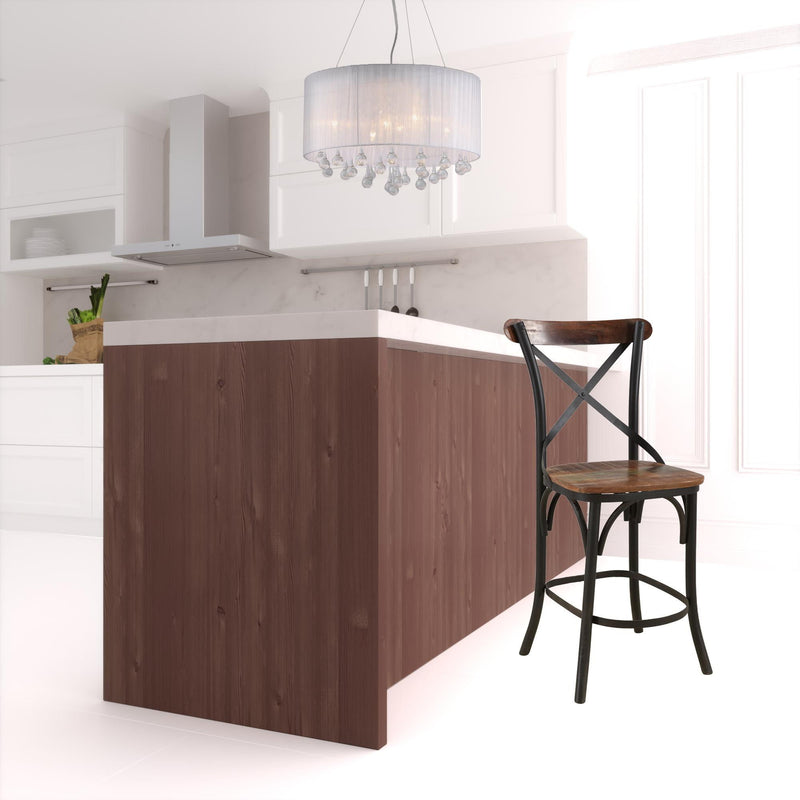 Metal Bar Height Bar Chair - Brown And Black