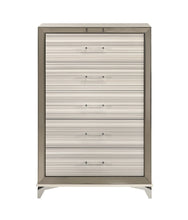 Load image into Gallery viewer, 53" Wood Lighted Five Drawer Dresser - Beige And White
