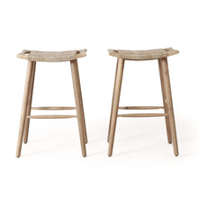 Load image into Gallery viewer, Pulaski - Rustic Style Outdoor Barstools Set With Faux Rattan Seating - Light Multi Brown

