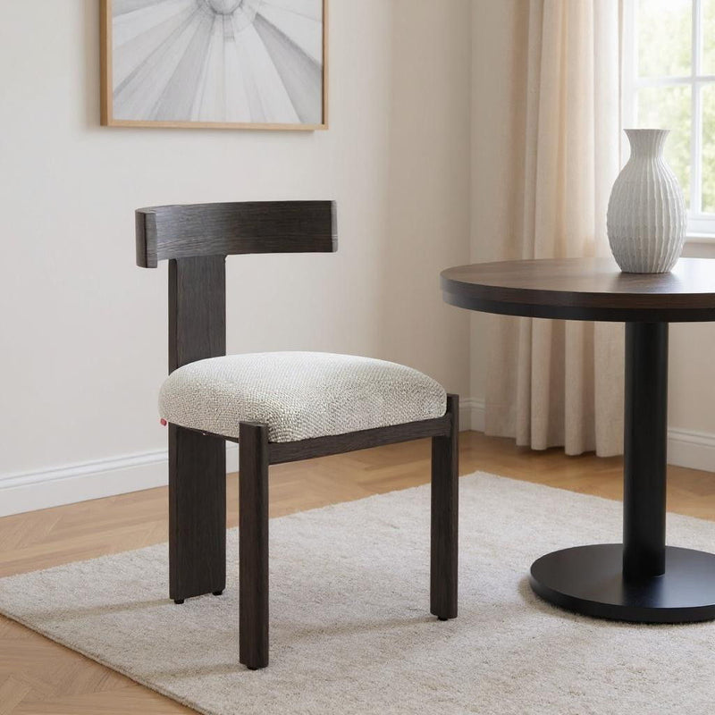 Olefin Aluminum Open Back Dining Side Chair - Beige / Black