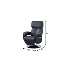 Load image into Gallery viewer, Tufted Genuine Leather Power Swivel Recliner (730563) - Black
