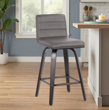 Load image into Gallery viewer, Fabric And Iron Low Back Counter Height Swivel Bar Chair - Gray And Black
