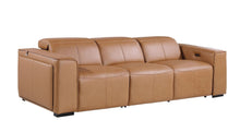 Load image into Gallery viewer, Top Grain Leather Reclining Metal USB Sofa (720387) - Chestnut
