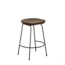 Load image into Gallery viewer, 16.5" x 18" x 24.5" Steel Backless Counter Height Bar Chairs (Set of 2) - Chestnut And Black
