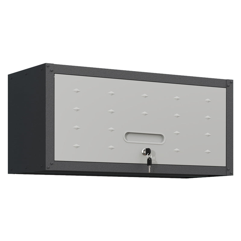 Heavy Duty Metal Wall Mounted Tool Storage Cabinet Steel Metal Garage Storage Cabinet - Black / Gray