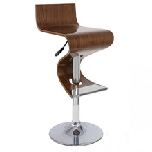 Load image into Gallery viewer, Faux Leather And Metal Low Back Adjustable Height Bar Chair - Brown And Silver
