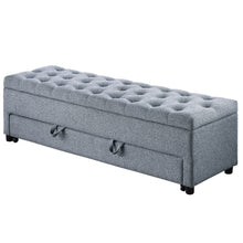 Load image into Gallery viewer, Storage Ottoman With Tufted Seat And Underseat Drawer

